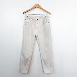 Ksubi Embroidered Off-White Straight Leg Jeans / Cotton Pants Size 31"